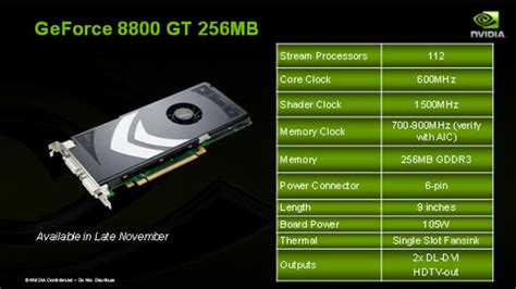 NVIDIA GeForce 8800 GT Specs .